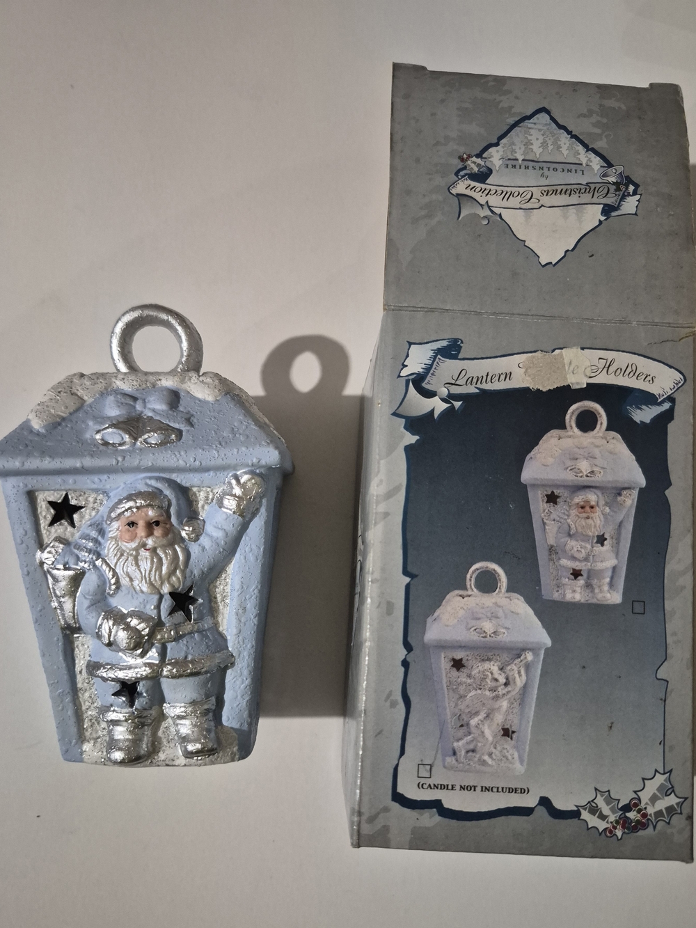 Vintage Lantern Candle Holder With Santa